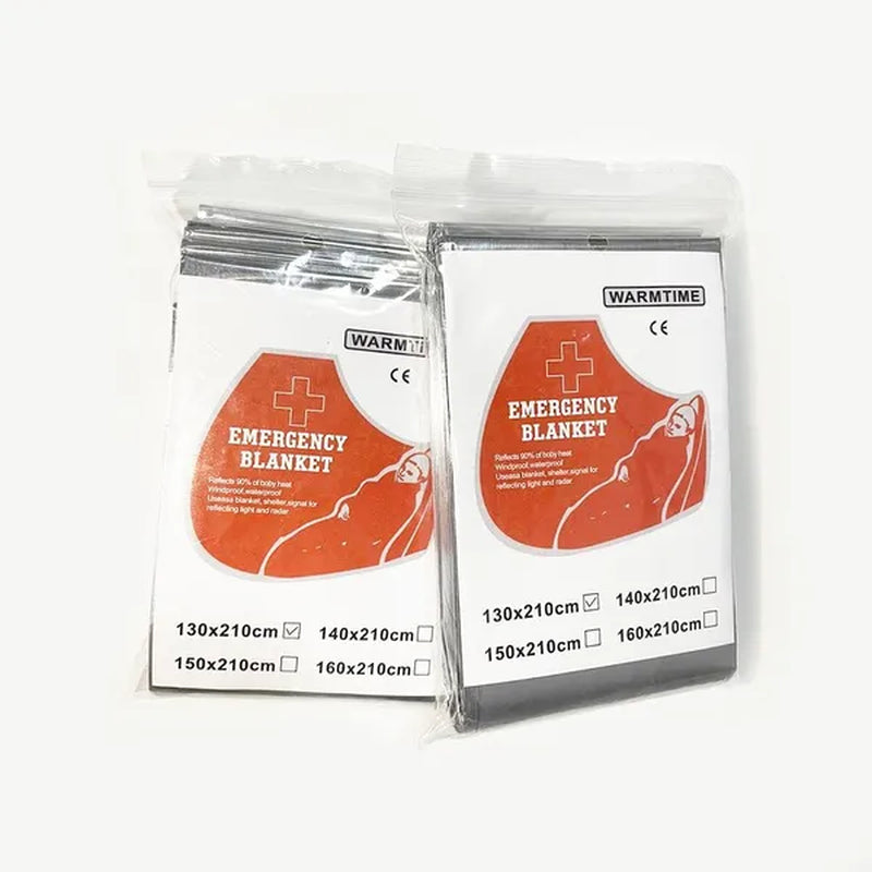 Outdoor Survival Emergency Blanket Waterproof Emergency Blanket Survival Rescue Blanket Camping Equipment Thermal Heat First Aid Rescue Military Emergency Blanket Travel Accessories